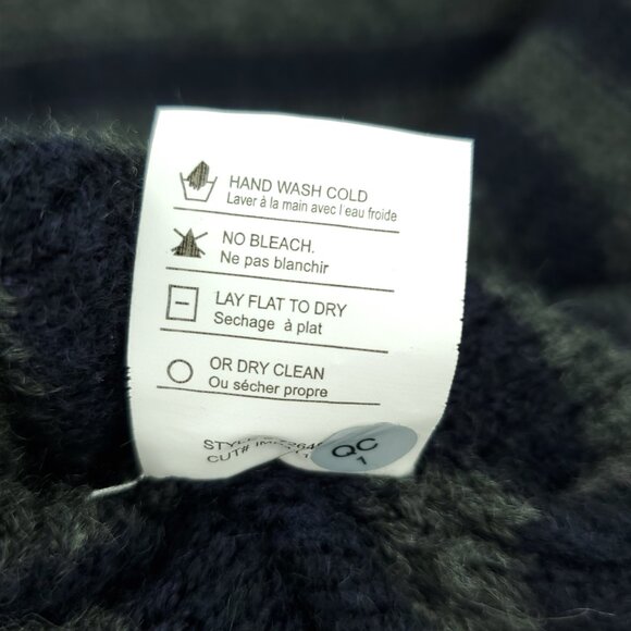 Vince Merino Wool/Camel Blend Slouchy Stripe Sweater M Black/Gray - Picture 16 of 16